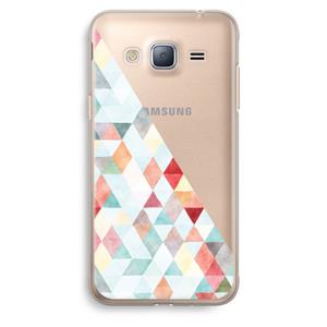 CaseCompany Gekleurde driehoekjes pastel: Samsung Galaxy J3 (2016) Transparant Hoesje