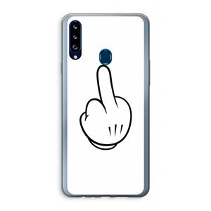 CaseCompany Middle finger white: Samsung Galaxy A20s Transparant Hoesje