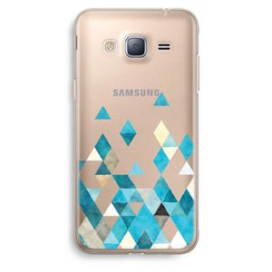 CaseCompany Gekleurde driehoekjes blauw: Samsung Galaxy J3 (2016) Transparant Hoesje