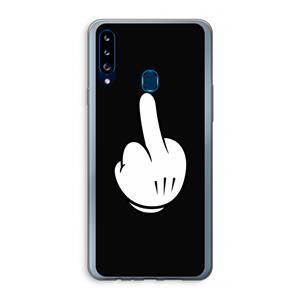 CaseCompany Middle finger black: Samsung Galaxy A20s Transparant Hoesje