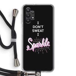 CaseCompany Sparkle quote: Samsung Galaxy A32 5G Transparant Hoesje met koord