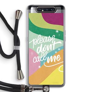 CaseCompany Don't call: Samsung Galaxy A80 Transparant Hoesje met koord