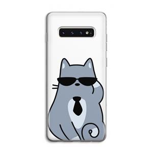 CaseCompany Cool cat: Samsung Galaxy S10 4G Transparant Hoesje
