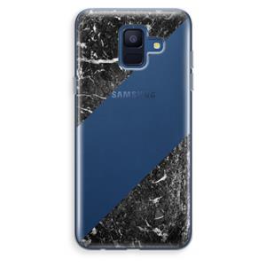 CaseCompany Zwart marmer: Samsung Galaxy A6 (2018) Transparant Hoesje