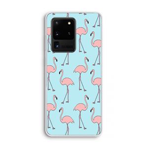 CaseCompany Anything Flamingoes: Samsung Galaxy S20 Ultra Transparant Hoesje