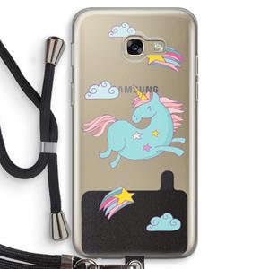 CaseCompany Vliegende eenhoorn: Samsung Galaxy A5 (2017) Transparant Hoesje met koord