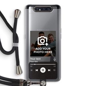 CaseCompany Music Player: Samsung Galaxy A80 Transparant Hoesje met koord