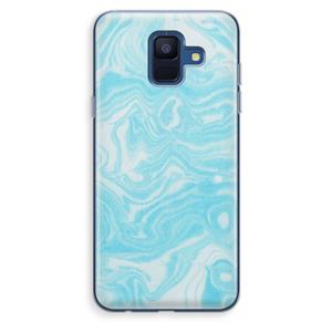 CaseCompany Waterverf blauw: Samsung Galaxy A6 (2018) Transparant Hoesje