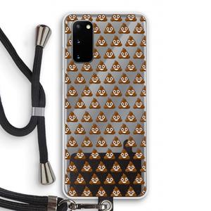 CaseCompany Poop emoji: Samsung Galaxy S20 Transparant Hoesje met koord