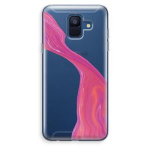 CaseCompany Paarse stroom: Samsung Galaxy A6 (2018) Transparant Hoesje