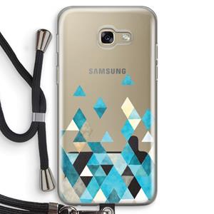 CaseCompany Gekleurde driehoekjes blauw: Samsung Galaxy A5 (2017) Transparant Hoesje met koord