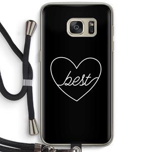 CaseCompany Best heart black: Samsung Galaxy S7 Transparant Hoesje met koord