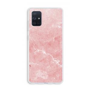 CaseCompany Roze marmer: Galaxy A71 Transparant Hoesje