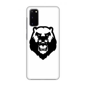 CaseCompany Angry Bear (white): Volledig geprint Samsung Galaxy S20 Hoesje