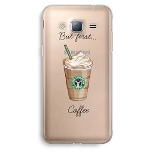 CaseCompany But first coffee: Samsung Galaxy J3 (2016) Transparant Hoesje
