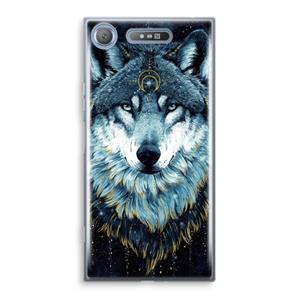 CaseCompany Darkness Wolf: Sony Xperia XZ1 Transparant Hoesje