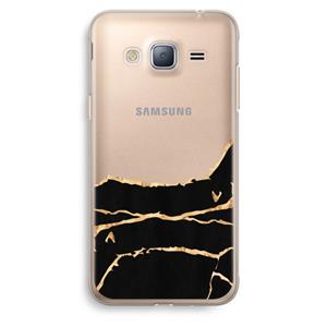 CaseCompany Gouden marmer: Samsung Galaxy J3 (2016) Transparant Hoesje