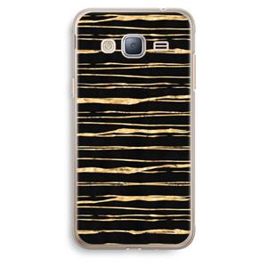CaseCompany Gouden strepen: Samsung Galaxy J3 (2016) Transparant Hoesje