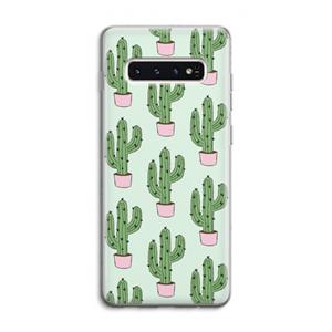 CaseCompany Cactus Lover: Samsung Galaxy S10 4G Transparant Hoesje