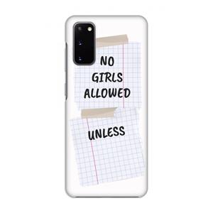 CaseCompany No Girls Allowed Unless: Volledig geprint Samsung Galaxy S20 Hoesje