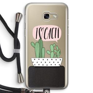 CaseCompany I love cacti: Samsung Galaxy A5 (2017) Transparant Hoesje met koord