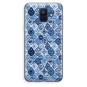 CaseCompany Blauw motief: Samsung Galaxy A6 (2018) Transparant Hoesje