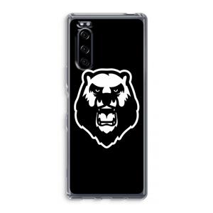 CaseCompany Angry Bear (black): Sony Xperia 5 Transparant Hoesje