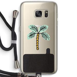 CaseCompany Palmboom: Samsung Galaxy S7 Transparant Hoesje met koord