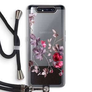CaseCompany Mooie bloemen: Samsung Galaxy A80 Transparant Hoesje met koord
