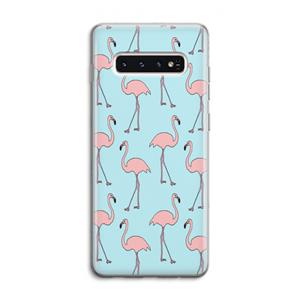 CaseCompany Anything Flamingoes: Samsung Galaxy S10 4G Transparant Hoesje
