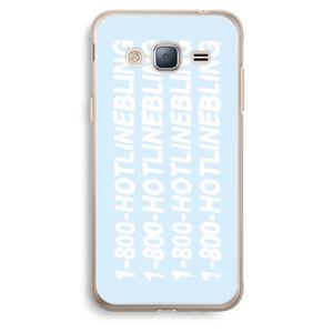 CaseCompany Hotline bling blue: Samsung Galaxy J3 (2016) Transparant Hoesje