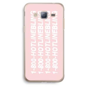 CaseCompany Hotline bling pink: Samsung Galaxy J3 (2016) Transparant Hoesje