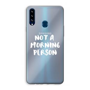 CaseCompany Morning person: Samsung Galaxy A20s Transparant Hoesje