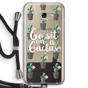 CaseCompany Cactus quote: Samsung Galaxy A5 (2017) Transparant Hoesje met koord