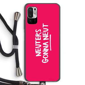 CaseCompany Neuters (roze): Xiaomi Redmi Note 10 5G Transparant Hoesje met koord