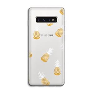 CaseCompany Ananasjes: Samsung Galaxy S10 4G Transparant Hoesje