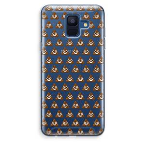 CaseCompany Poop emoji: Samsung Galaxy A6 (2018) Transparant Hoesje