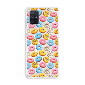 CaseCompany Pink donuts: Galaxy A71 Transparant Hoesje