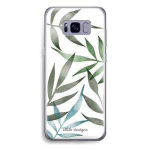CaseCompany Tropical watercolor leaves: Samsung Galaxy S8 Plus Transparant Hoesje