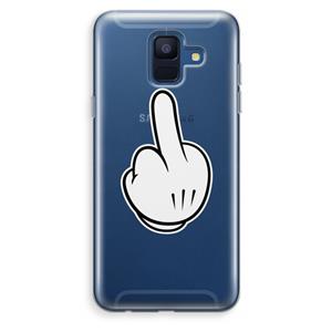 CaseCompany Middle finger black: Samsung Galaxy A6 (2018) Transparant Hoesje