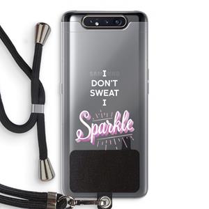 CaseCompany Sparkle quote: Samsung Galaxy A80 Transparant Hoesje met koord