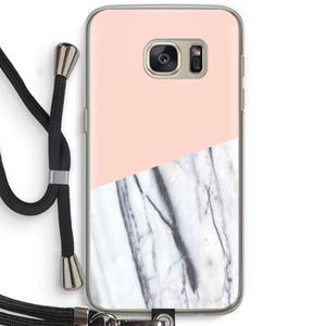CaseCompany A touch of peach: Samsung Galaxy S7 Transparant Hoesje met koord