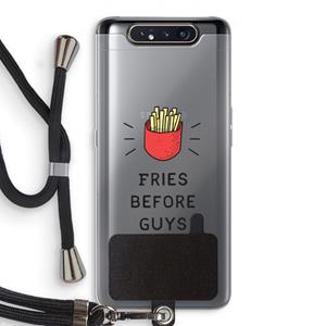CaseCompany Fries before guys: Samsung Galaxy A80 Transparant Hoesje met koord
