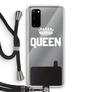 CaseCompany Queen zwart: Samsung Galaxy S20 Transparant Hoesje met koord