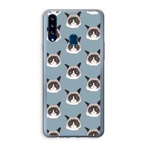 CaseCompany It's a Purrr Case: Samsung Galaxy A20s Transparant Hoesje