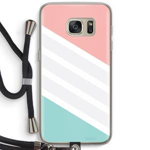 CaseCompany Strepen pastel: Samsung Galaxy S7 Transparant Hoesje met koord