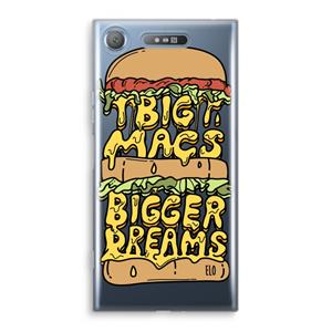 CaseCompany Big Macs Bigger Dreams: Sony Xperia XZ1 Transparant Hoesje