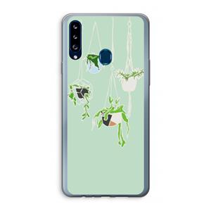 CaseCompany Hang In There: Samsung Galaxy A20s Transparant Hoesje
