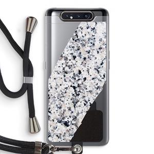 CaseCompany Gespikkelde marmer: Samsung Galaxy A80 Transparant Hoesje met koord