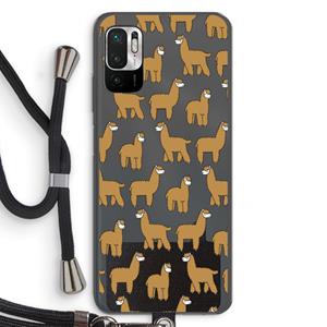 CaseCompany Alpacas: Xiaomi Redmi Note 10 5G Transparant Hoesje met koord